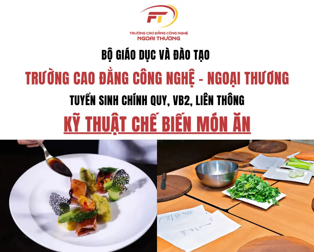 cao đẳng kỹ thuật chế biến món ăn
